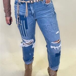 New Mica High Rise Boyfriend Crop Jeans, 30